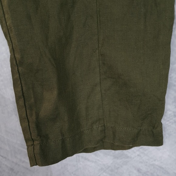 Quince Linen Pants Womens Large Martini Olive Tapered Ankle Pull On Casual - Picture 5 of 16